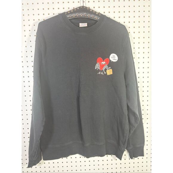 Bloomers BUT LIKE MAYBE Collab Crew Neck Heart Sweatshirt Size L - Picture 1 of 4